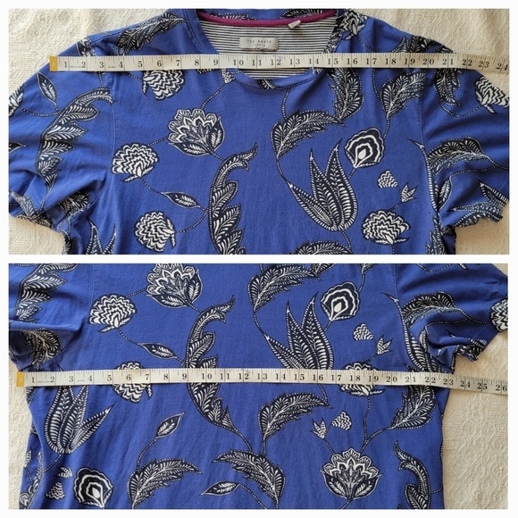 Ted Baker London Classic Floral Print Relaxed Fit Crewneck T-shirt - Picture 8 of 9